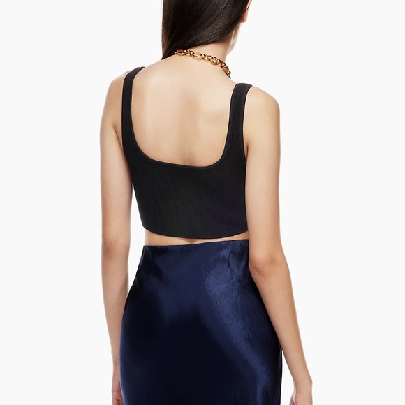 Babaton | Tops | Aritzia Babaton Sculpt Knit Squareneck Cropped Tank Black L | Poshmark